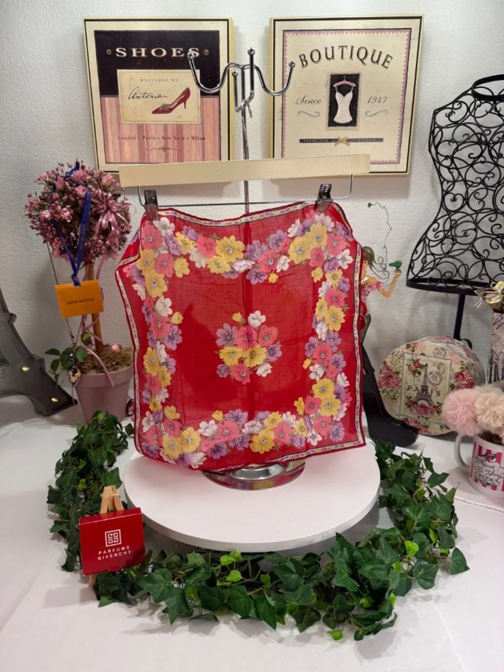 EPIC GIVENCHY RED FLORAL SCARF!